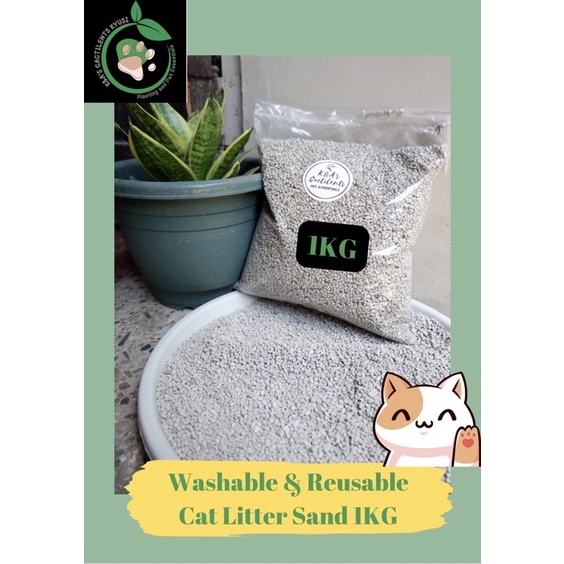 Washable Cat litter Sand, Reusable and Flushable 1KG Shopee Philippines