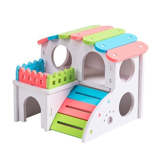 Hamster House Hideout DIY Rainbow Color Small Animal Hideout Hamster Play Hut Hamster Nest Sleeping #5