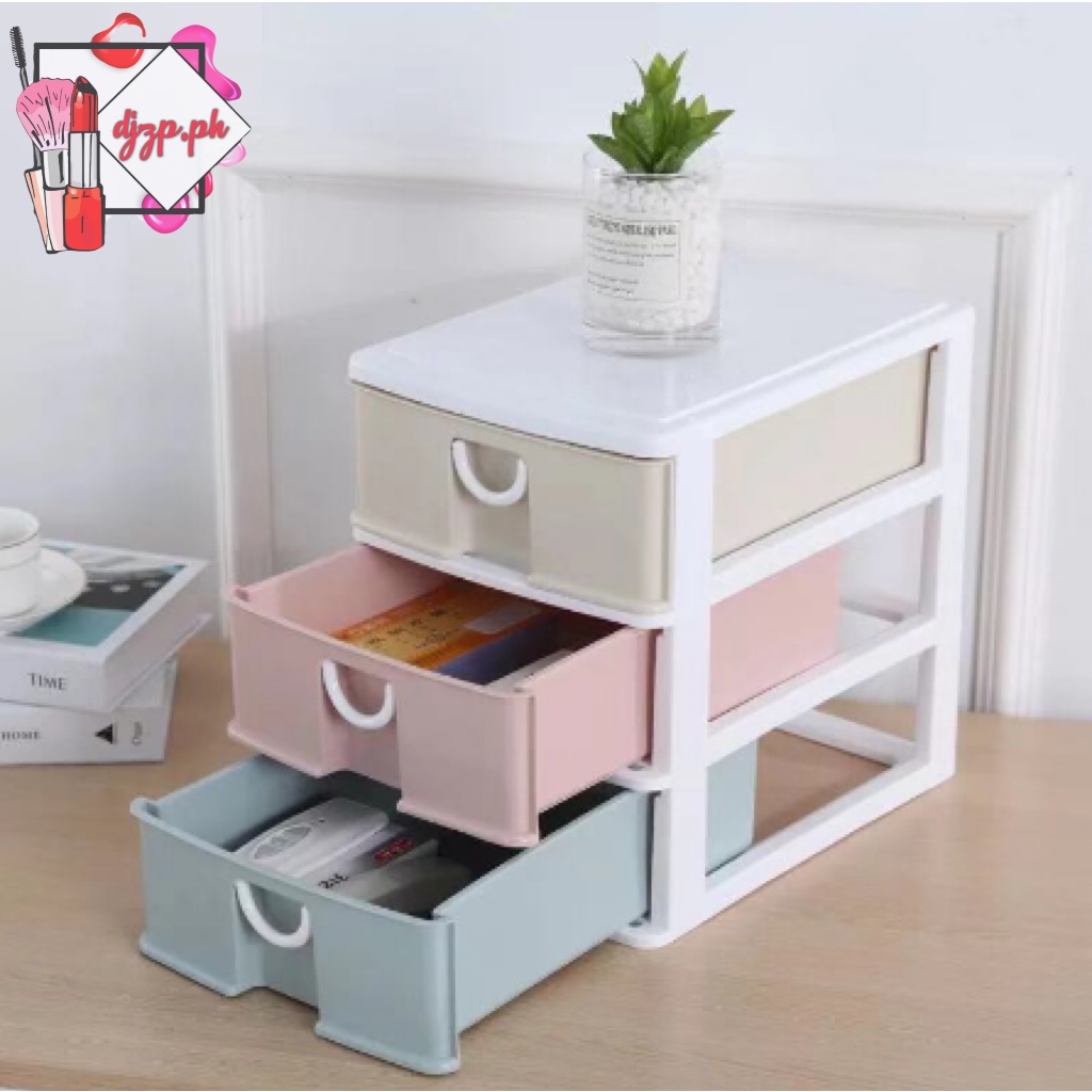 3 Layers Mini Drawer Desk Organizer Plastic Storage Boxes Shopee Philippines
