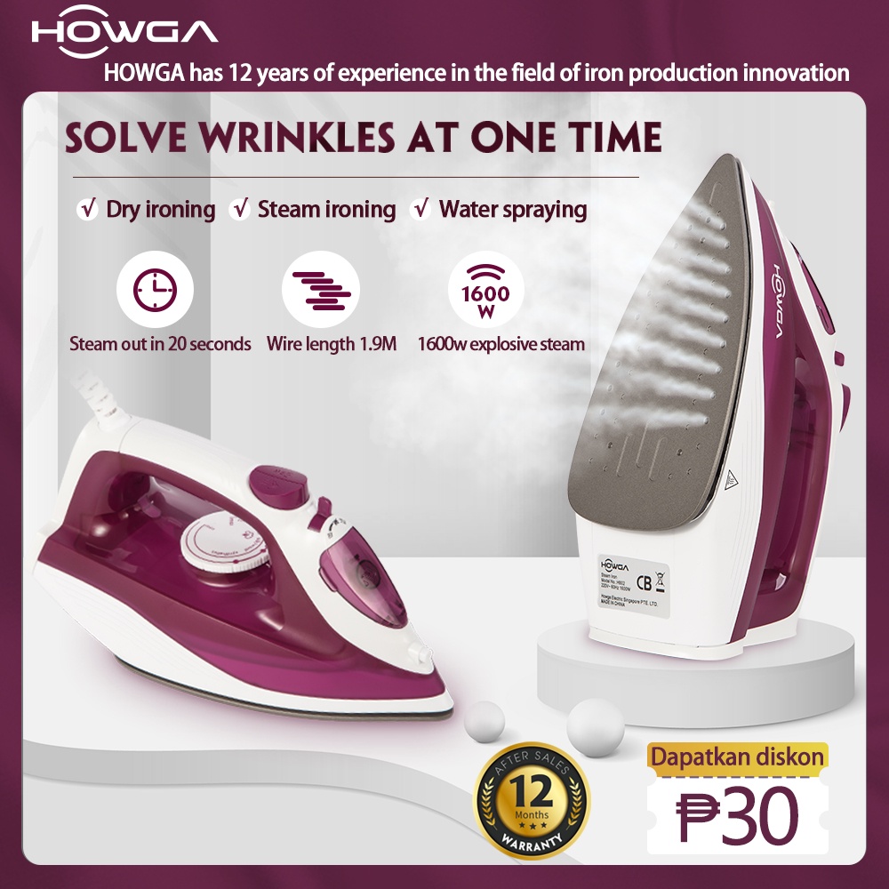 steam iron Latest Styles HOWGA Steamer Iron 1600W Three usage modes steaming iron electric iron