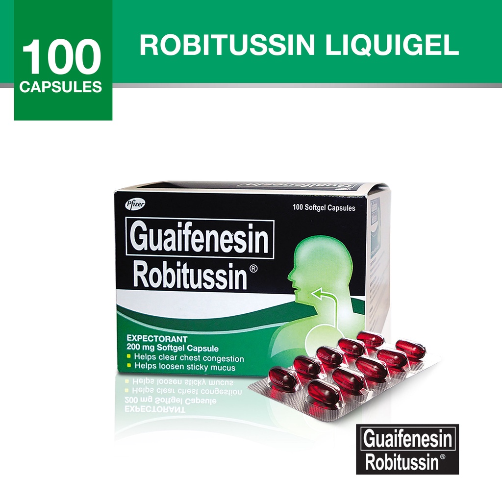 Robitussin Liqui Gel Guaifenesin Capsules Shopee Philippines