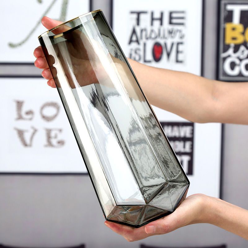 Light luxury Phnom Penh Stained Glass Vase Transparent Lily Rose Flower Arrangement Hydroponic Nordi