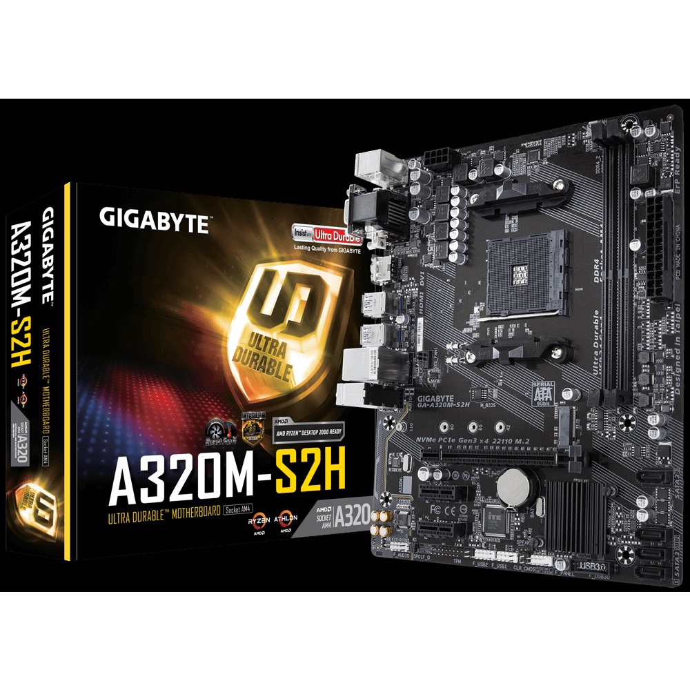 REFURBISHED GAA320MS2H GIGABYTE AMD A320 AM4 DDR4 M.2 HDMI/DVI/VGA