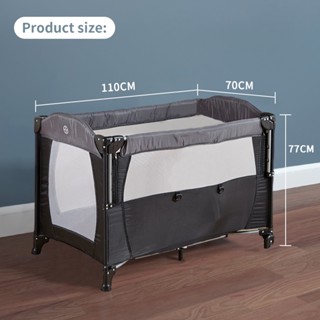 Baby Crib With Mosquito Net And Playpen Crib Stitching Big Bed Security Assurance Foldable #9