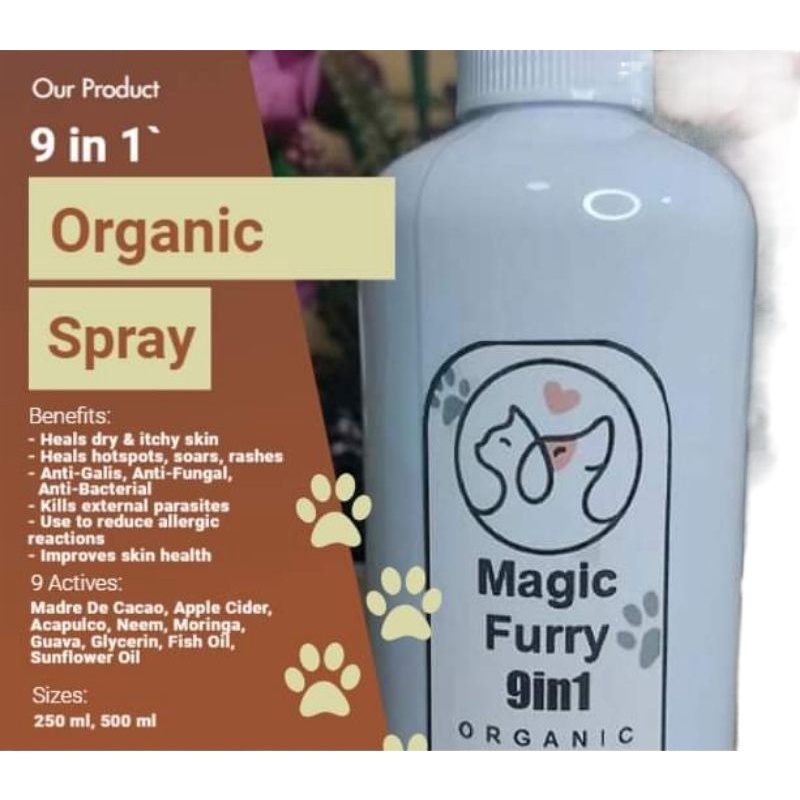 △9 in 1 Magic Furry Spray-Pet Skin Problem Solver (w/sunflower oil)