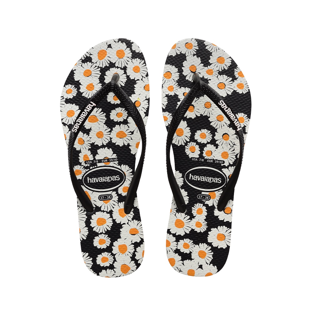 Havaianas SLIM DAISY CAITTI WHITE/BLACK | Shopee Philippines