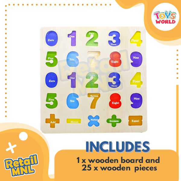 THE NEW┇∏Retailmnl Wooden Embossed Chunky Alphabets Letter Numbers Fruits Animals Kids Toy