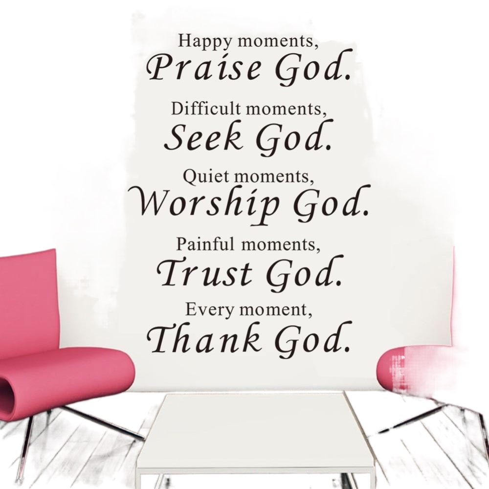 Bible Wall stickers home decor Praise Seek Worship Trust Thank God Quotes Christian Bless Proverbs P