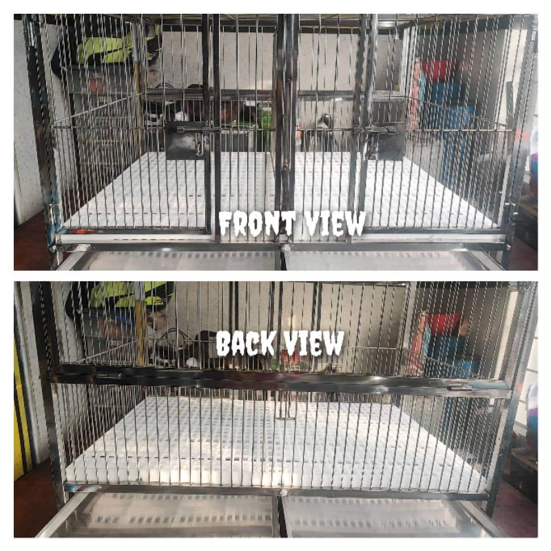 2x3x2 2in1 stainless dog cage (crib type feat 2doors frame door and frame divider) Shopee