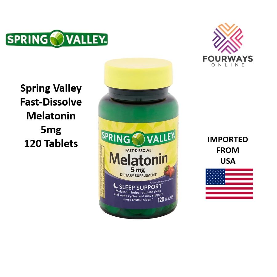 Spring Valley FastDissolve Melatonin 5mg (120 Tablets) Shopee