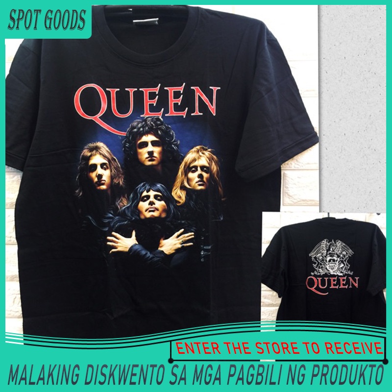 Rock Band Queen Black Shirts COD T-shirts 100% cotton  for men D237