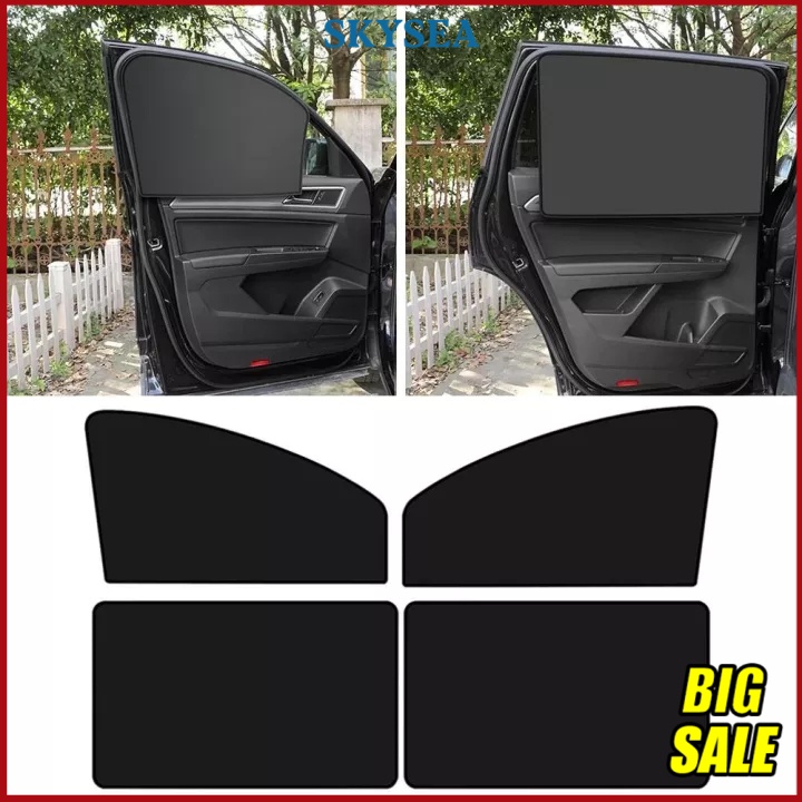 4PCS Car Sunshade Mesh Curtain Breathable And Antidirect Sun Car Window Curtain Cover