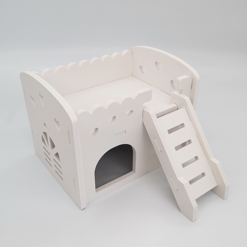 2 Layer Wooden Hamster Nest Sleeping House Luxury Cage Pet DIY Hideout Hut Toy Small Animal Supplies #3