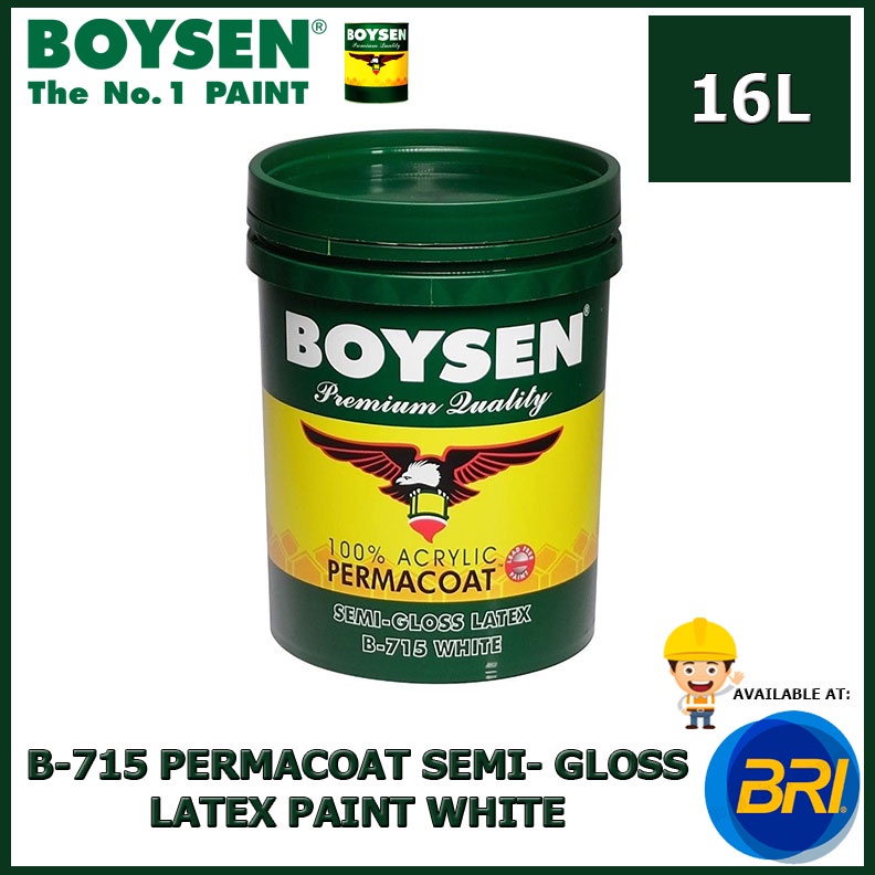 BOYSEN Semi-Gloss Latex White B-715 16L | Shopee Philippines