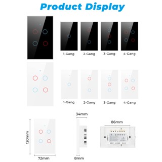 Tuya 1/2/3/4 gang WiFi+RF433MHZ Smart Touch Switch Home Light Wall Button for Alexa and Google home #6