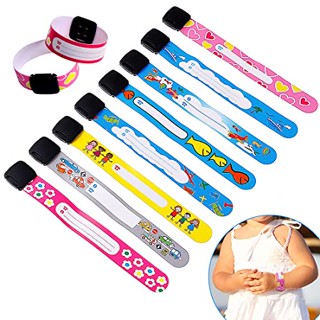Emergency Bracelet for Children, Anti-Lost Bracelet, Safety Bracelet, Toddler, Children's Name Bracelet, Adjustable Waterproof Reusable for Boys Girls Baby