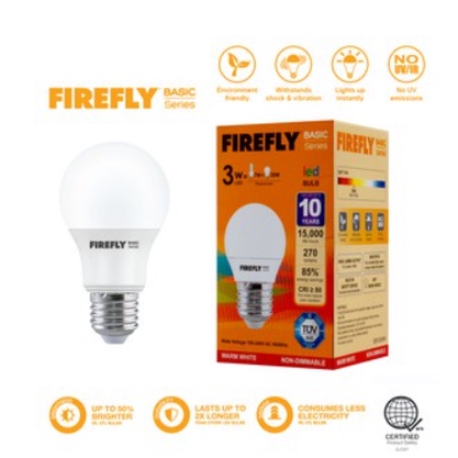 HYM Firefly Basic Series LED A-Bulb | 3 Watts Daylight Non-Dimmable ...