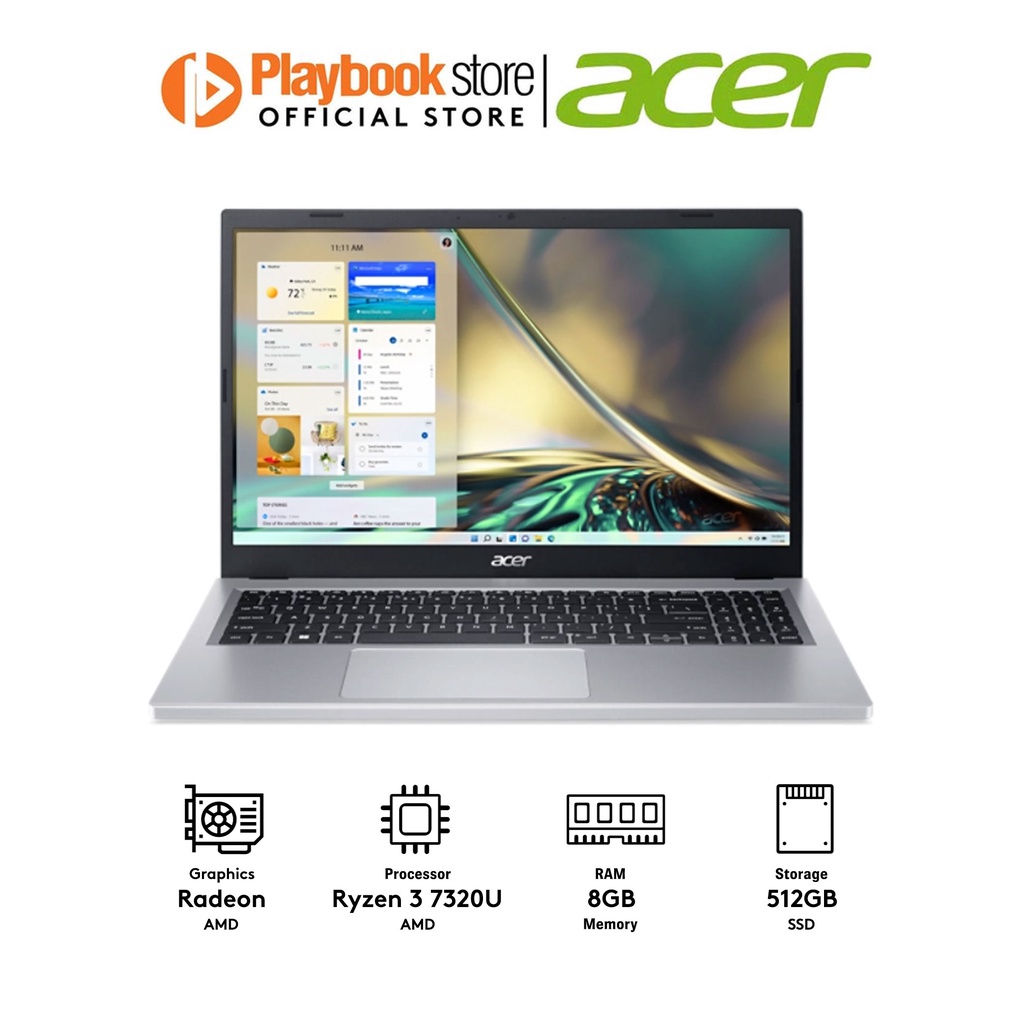 Acer aspire 3 a315 24p r4kg 15 6 hd amd ryzen 7320u 8gb 512gb ssd