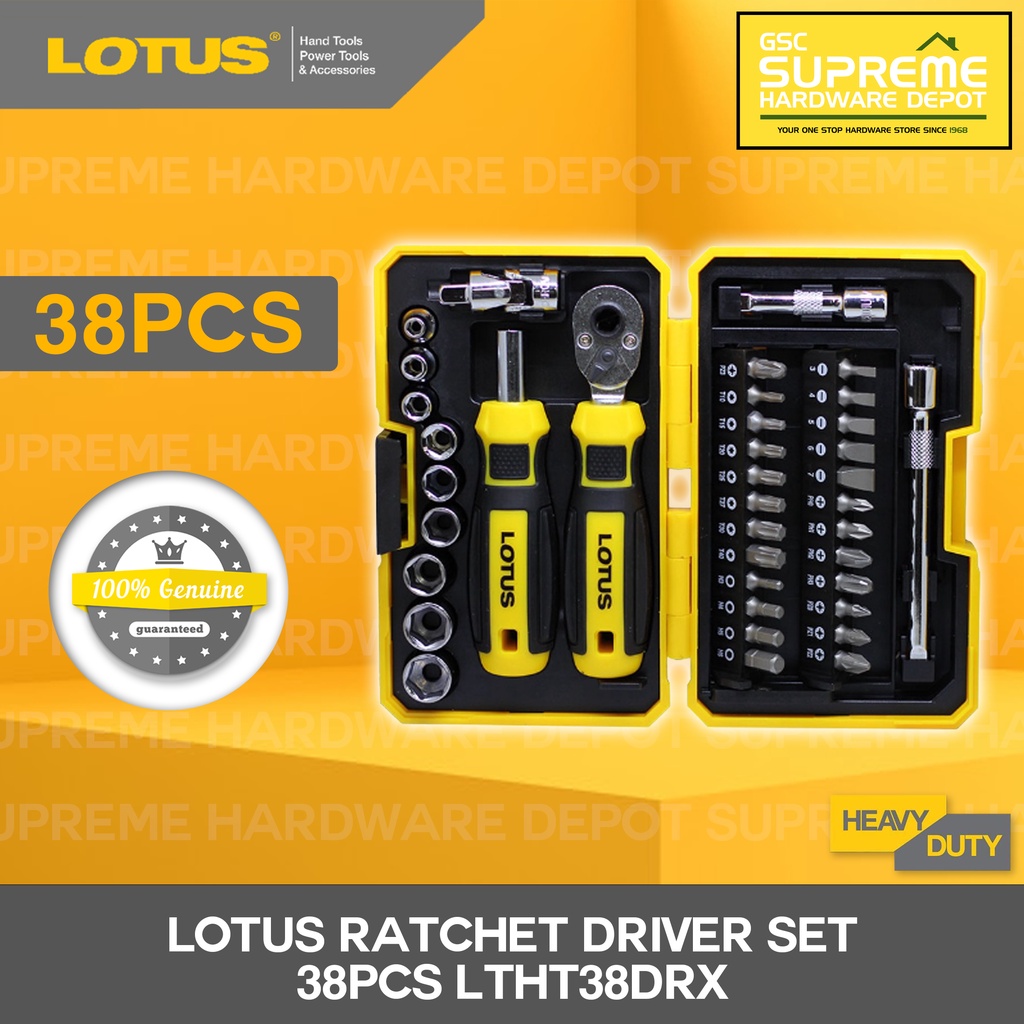 LOTUS Ratchet Driver Socket and Bit Set 38pcs LTHT38DRX Shopee