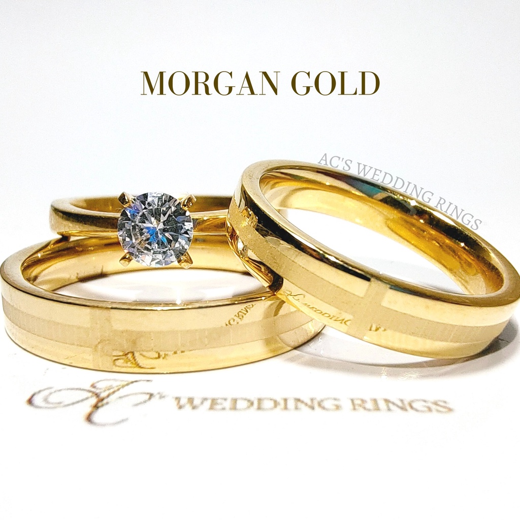 Ac 3 In 1 Free Engraved Name Wedding Rings With Free Engagement Ring Set Morgan Shopee 2781