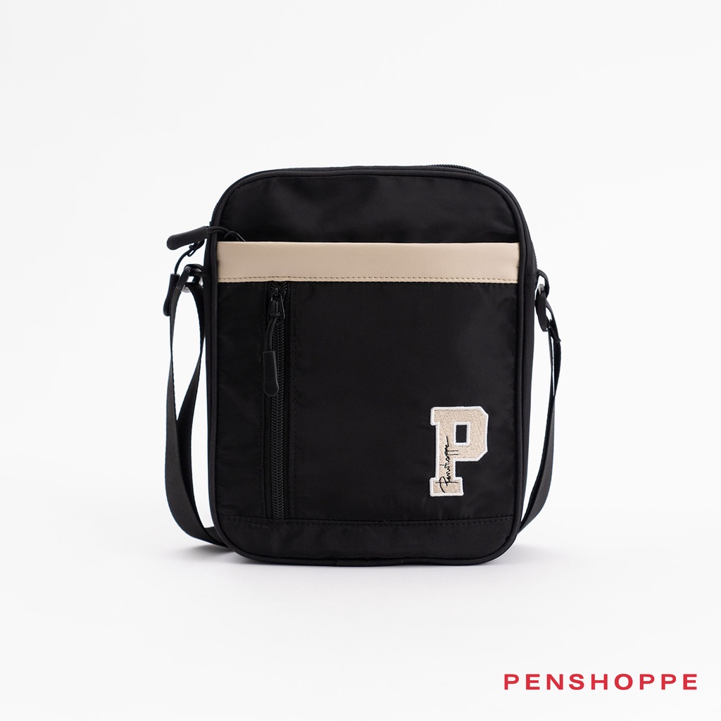 Sling Bag With Patch Embroidery For Men (Black/Gray) Shopee