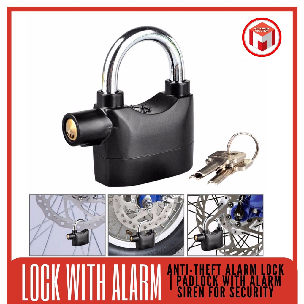 AntiTheft Alarm Lock Padlock with Alarm Siren for Security of