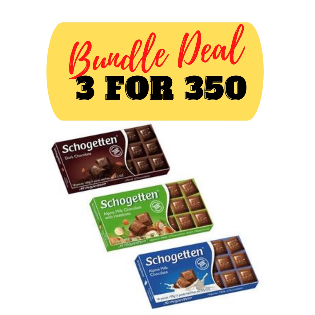 Schogetten German Assorted Chocolates, Variety Pack (Bundle of 3