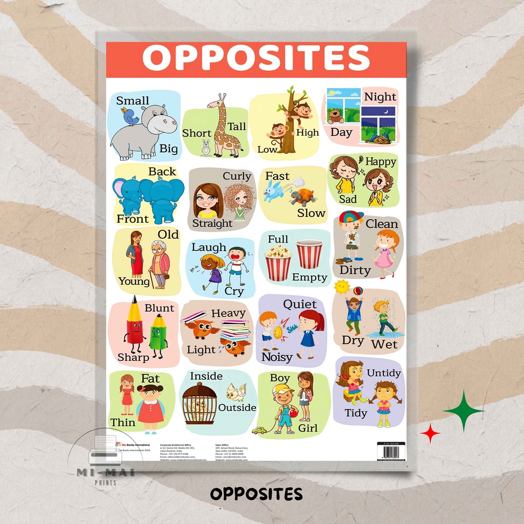 (OPPOSITES) LAMINATED A4 CHART / MI-MAI PRINTS | Shopee Philippines