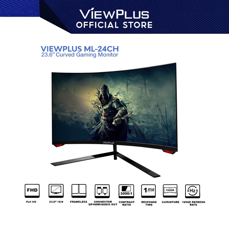 Viewplus 23.6" 165Hz Curved Gaming Monitor ML24CH, FHD, VA, DP/HDMI, 1ms Shopee Philippines