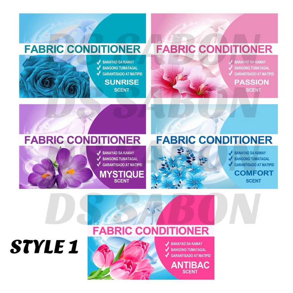 STICKER LABEL FOR FABCON FABRIC CONDITIONER SOFTENER (10PCS) | Shopee ...