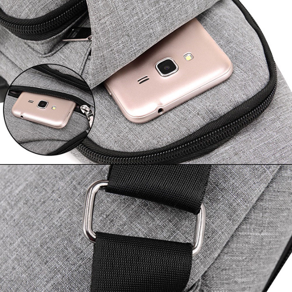 NEWMale Shoulder Bags USB Charging Crossbody Bags Men Anti Theft Chest Bag School Summer Short Trip