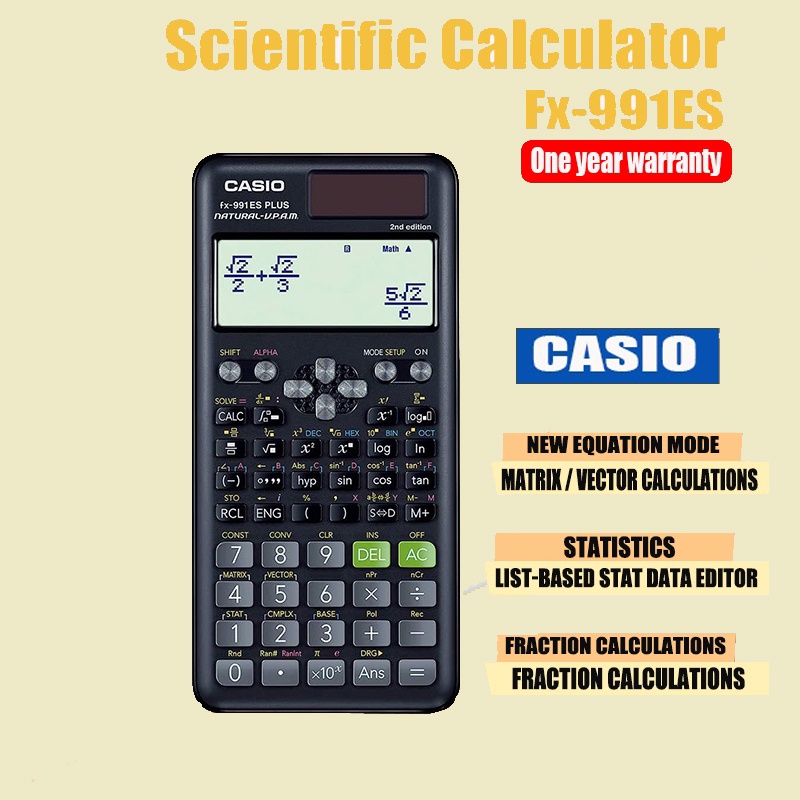 2022 new Casio 991 ES plus Scientific Calculator Heavy Duty Engineering ...