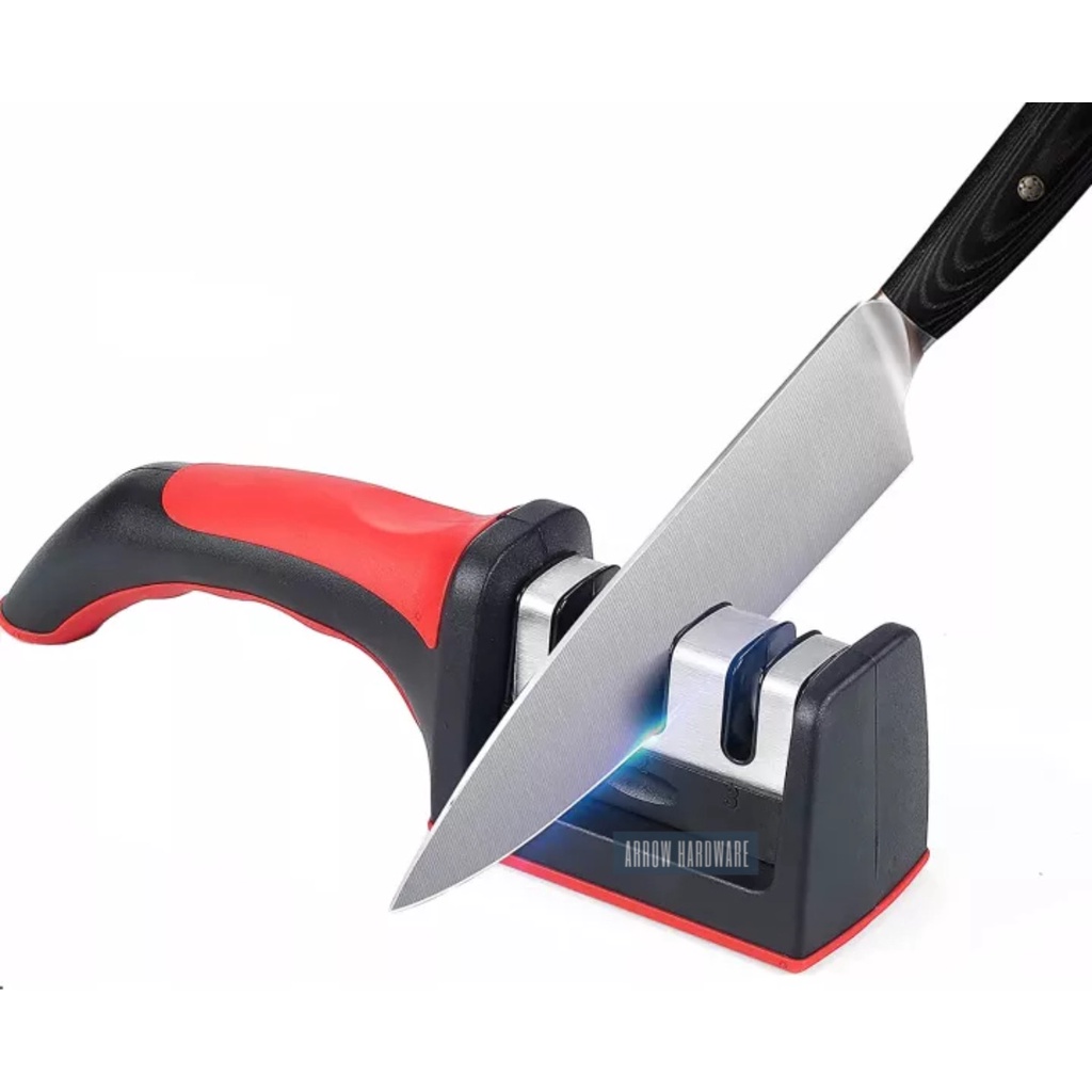 Arrow Professional 3Stage Knife Sharpener Manual Kitchen Knife Sharpening Tool For all Knives