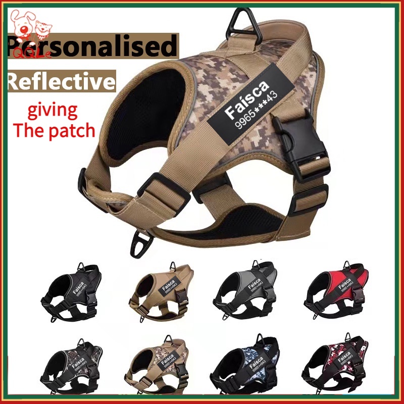 QQLe Customized Name Big Dog Chest Strap Explosion-Proof Punch K9 ...