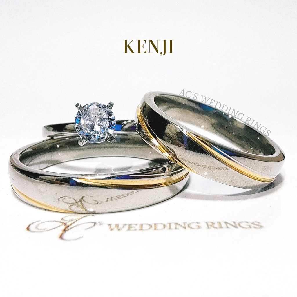 [AC] 3 in 1- Free Engraved Name Wedding Rings with Free Engagement Ring Set - Kenji ✨ - Image 3