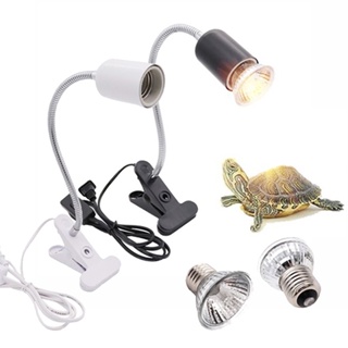 （Local）Reptile Heat Lamp UVA UVB Reptile Light with Holder&Switch for Turtle Lizard Snake Amphibian