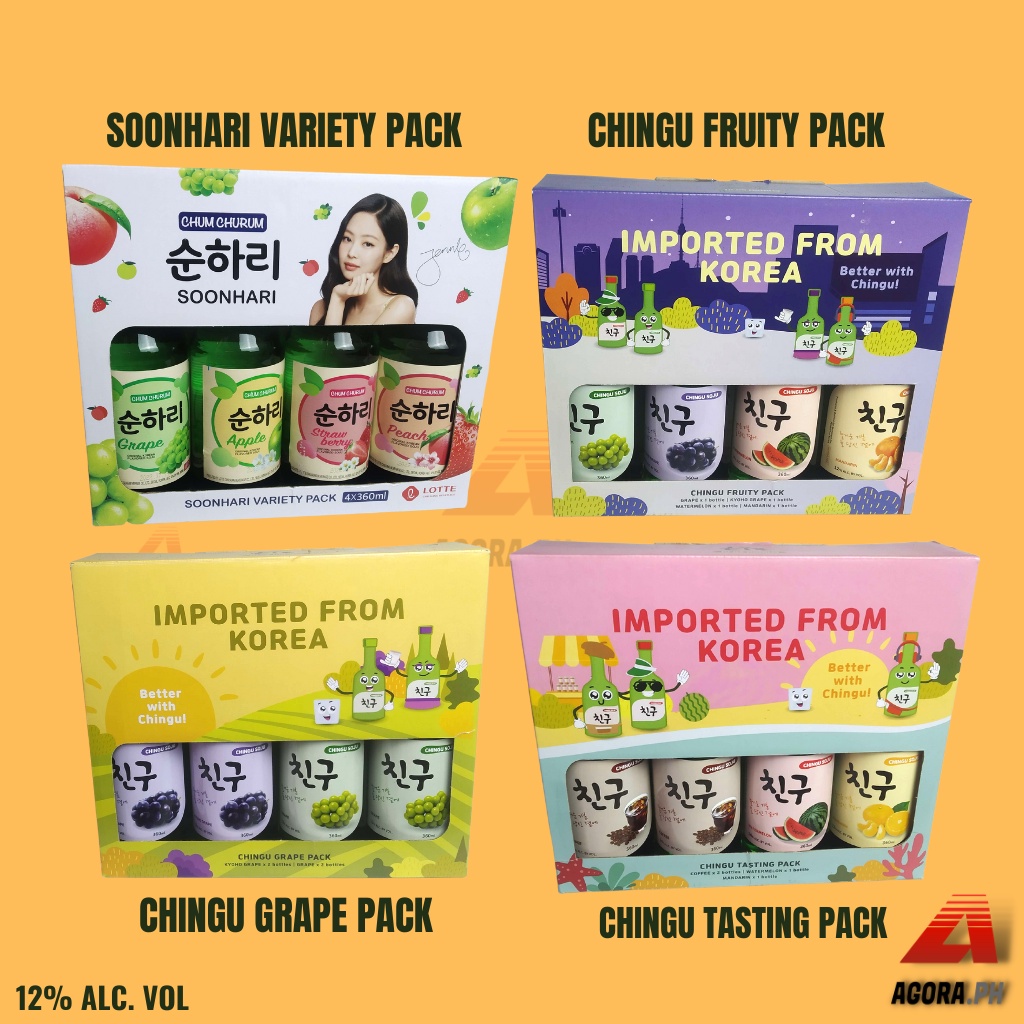 Imported from Korea Chingu Soju and Soonhari Chum Churum the Original Flavored Korean Soju 360ml