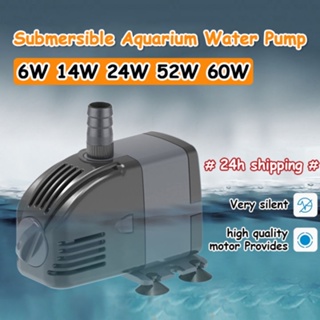 6-60W Submersible Aquarium Submersible Pump Fish Tank Ultra-Quiet Cycle Filter Powerhead Fountain