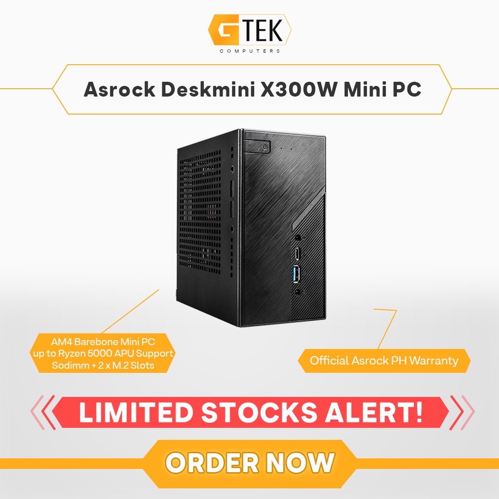 Asrock Deskmini X300W AMD AM4 Mini ITX SFF Barebone Mini PC Desktop w ...