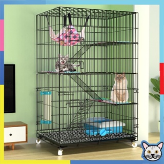 【Shipping Discount】 Cat Cage 4 Layer Pet Cage 90*55*120CM Foldable Sturdy  Pet Furniture Cat Cages
