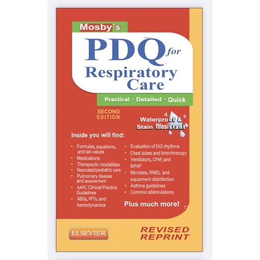 Mosby's PDQ for Respiratory Care Shopee Philippines