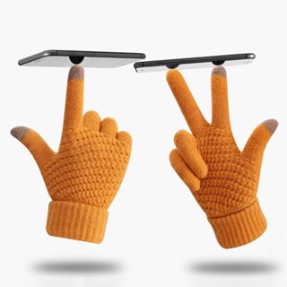 <firefly> knitted Winter  Warm Wool Gloves Touch Screen Gloves Man Women Winter Gloves #8