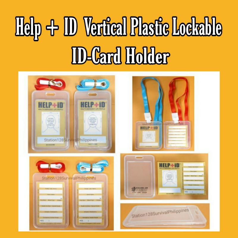 Help + ID Vertical Plastic Lockable IDCard Holder Shopee Philippines