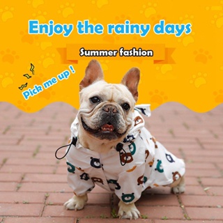New Waterproof Clothing Large Puppy Rain Coat Bear cartoon Clothes Teddy Dog Pet French Bulldog