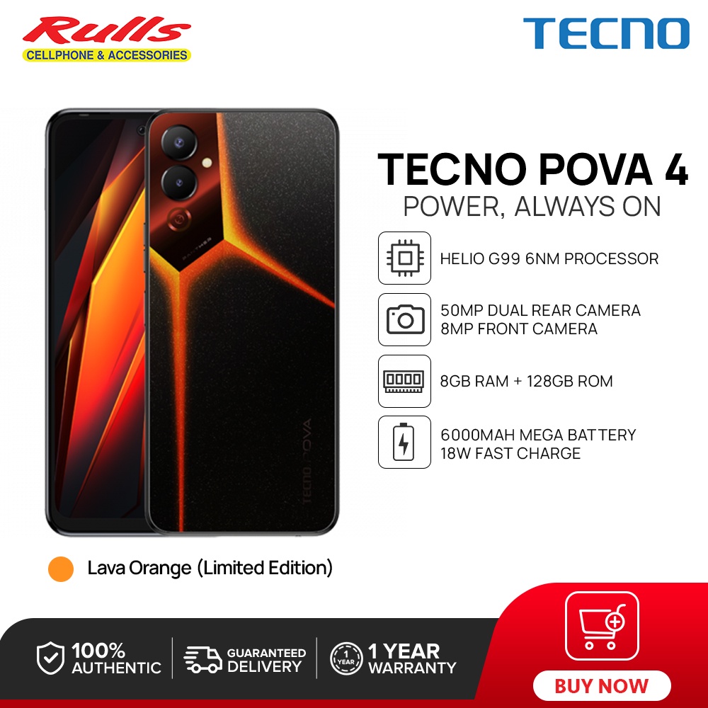 Tecno Pova 4 Smartphone 8gb Ram128gb Rom Mediatek Helio G99 682