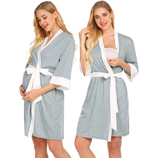 Sandals for Wome Twice**Maternity Nursing Robe Delivery Nightgowns Hospital Breastfeeding Gown #7