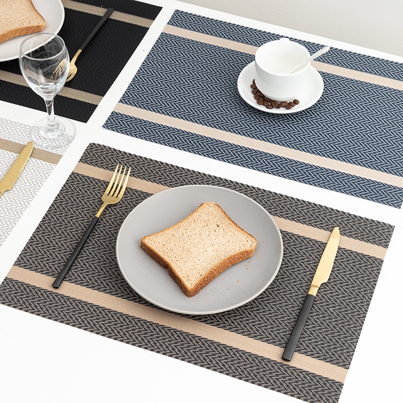 Placemats Dining Mats Table Set Washable Vinyl Woven Insulation Heat