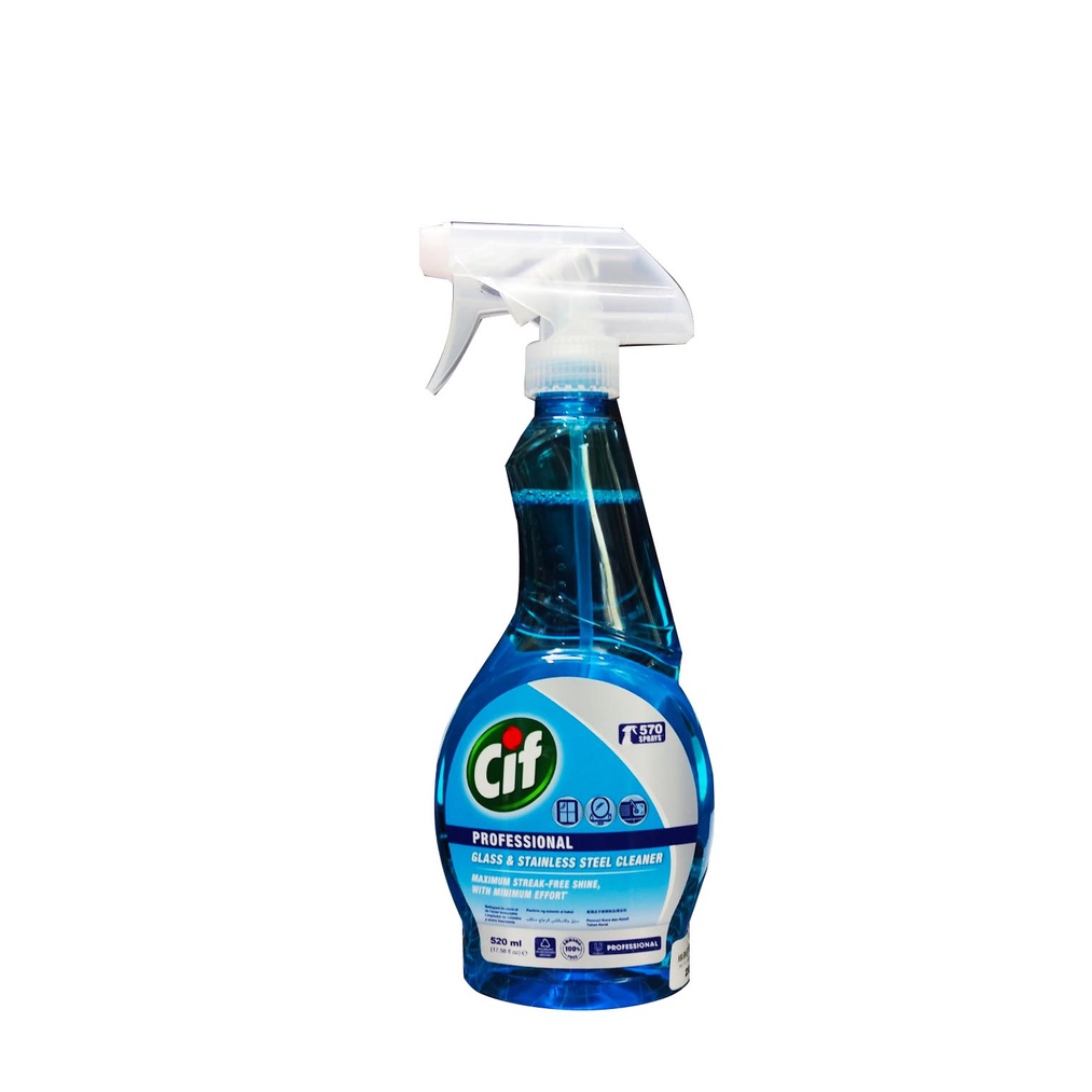 CIF Professional Glass & Stainless Steel Cleaner SteakFree Shine 520ml
