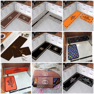 NEW STOCKS) 3in1 Bathroom Non-slip Mat with Garter Designer Rugs Yayamanin Toilet  Mats