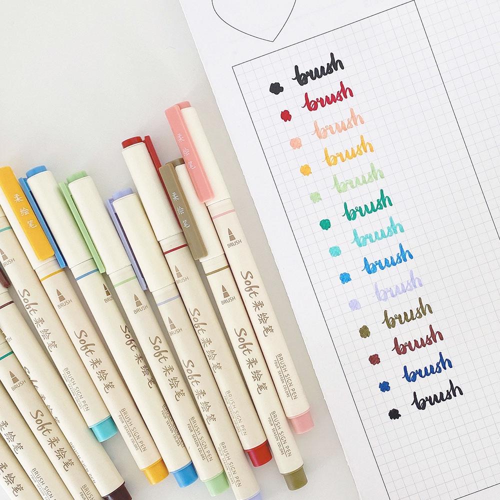 Vintage Brush Pen Calligraphy Hand Lettering Writing Coloring Marker